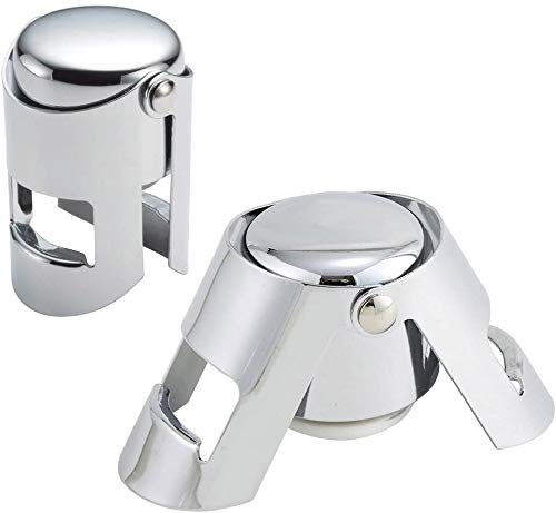 Sunerly Barcraft Lot de 2 bouchons de bouteille de vin en acier inoxydable Cover