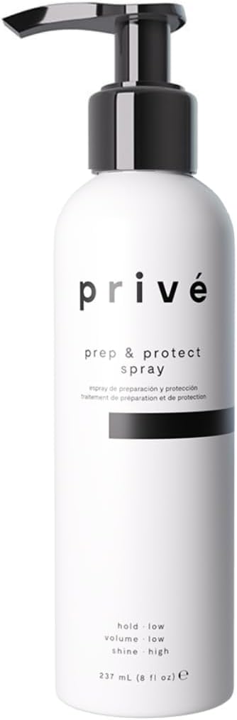 Privé Prep and Protect Spray - Lightweight Leave In Conditioner for Shine and Softness - Detangling Frizz Control Hair Styling Spray for Smooth Finish and Heat Styling Care - 8 oz