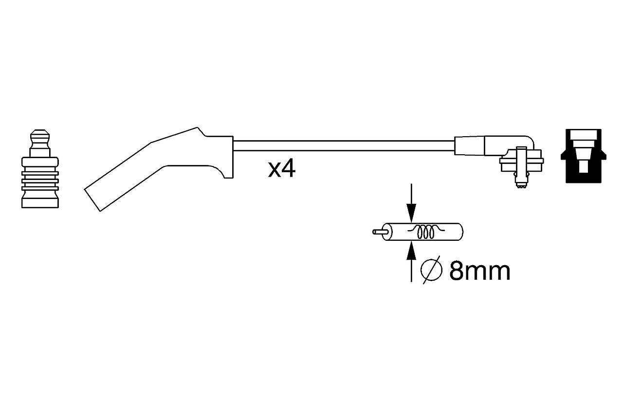 Bosch 0986357257 - Zündleitung - 4er Set