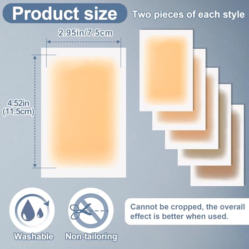 PAGOW 10 Pcs Tattoo Cover Up Tape, Waterproof Ultra Thin Scar Patch, Invisible Sweatproof Concealer Sticker, Breathable Skin Cover Up Pad for Tattoo, Scar, Birthmarks, Dark Spots (5 Colors) - Thumbnail 2