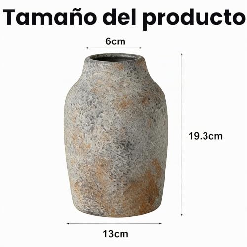 Jarrón rústico de cerámica para eliminar la monotonía visual de salones apagados 3