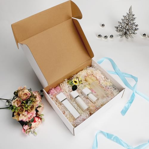 Image of RLAVBL 13x10x4 Shipping Boxes Set of 15, White Corrugated Cardboard Mailer Box for Packing, Mailing, Business