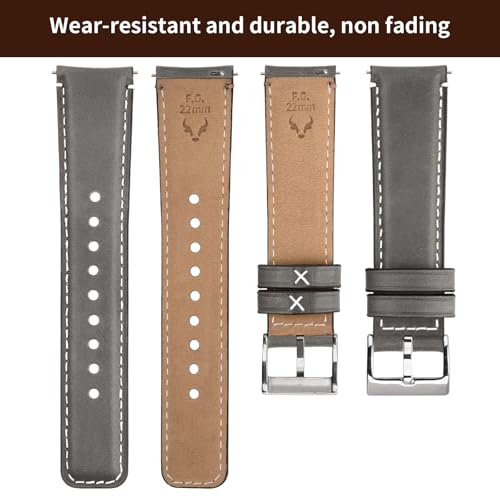 Fullmosa Leder Uhrenarmband Vintage-Ersatzarmband, Uhrenarmband 22mm 20mm 24mm 19mm 18mm Armband Uhr Zubeh&ouml;r f&uuml;r Herren Damen, Uhrband f&uuml;r Smartwatch und Universal-Uhren