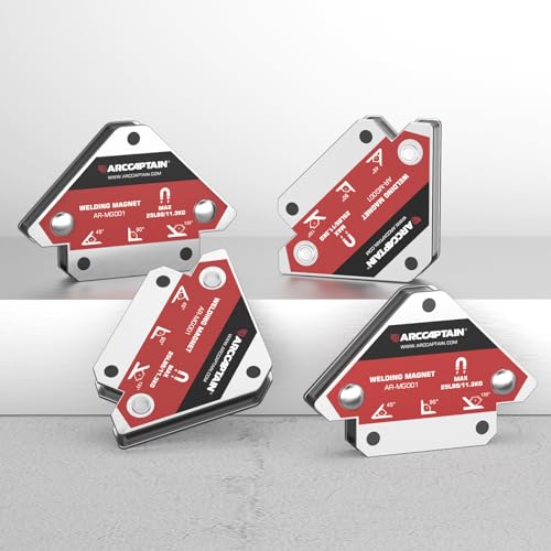 Image of ARCCAPTAIN Welding Magnets 4pcs 25LB Welding Magnet Set, Magnetic Welding Holder, Holding Power Welding Accessories