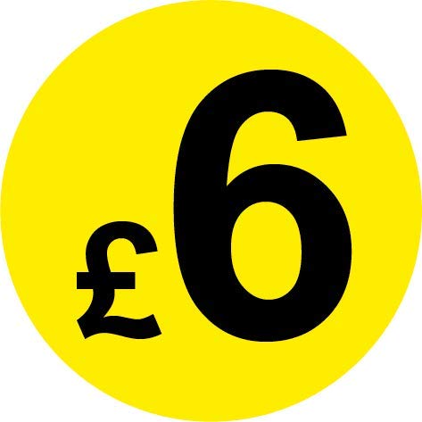Permanent Adhesive - Black & Yellow 30mm Price Stickers/Labels from £5.45 to £17, 1000, £6 — image 1