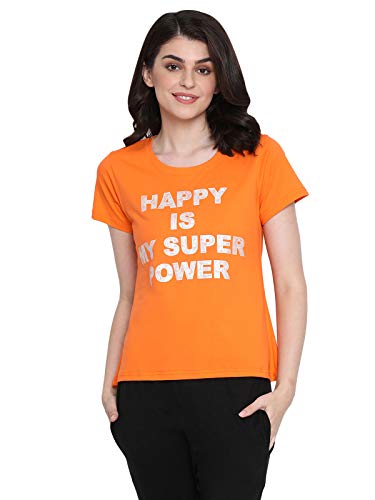 Image of Clovia Women's Cotton Happy is My Superpower T-Shirt