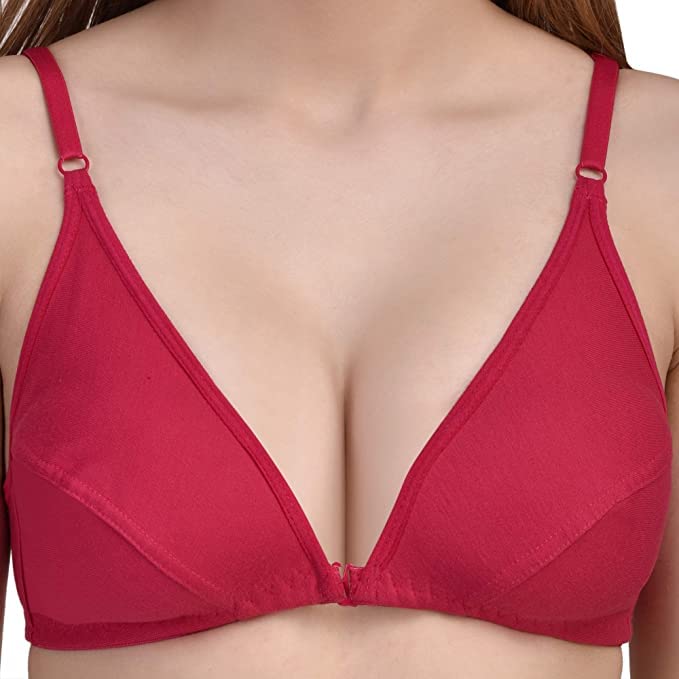 Image of SHINOWHITE Cotton Front Open Sports Bra for Daily Use | Non-Wired | Full Coverage Regular Wear Comfortable and Convenient with Back Support Suitable