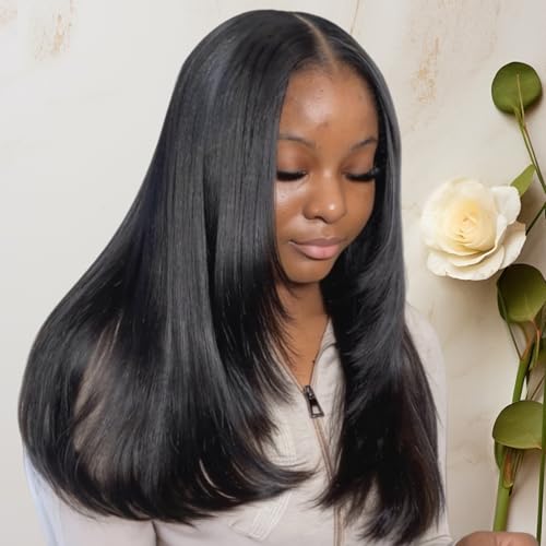 Yolissa Straight Wigs Human Hair 5x5 Straight Lace Front Glueless