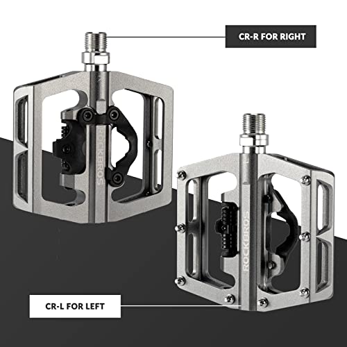 ROCKBROS Bicycle Pedals Aluminum Non-Slip SPD Pedals/Platform Pedals 9/16 inch for MTB Road Bike Black/Red/Blue/TI - Image 3