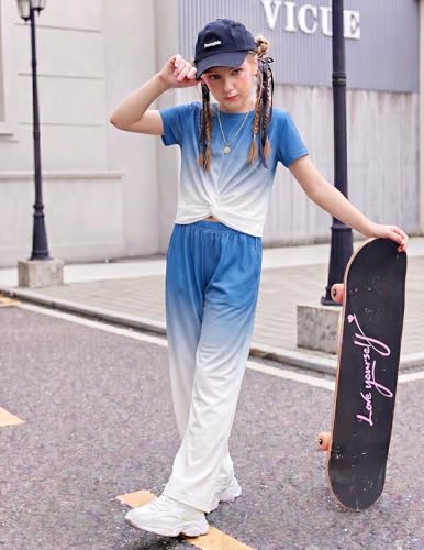 Image of Arshiner Girls Clothing Sets Tie Dye Twist Front Tops & Sweatpants Outfits Sportwear Sweatsuits Tracksuits 4-13 Year