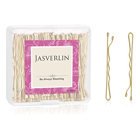 JASVERLIN Bobby Pins Blonde Hair Gold Hair Pins Decorative Premium Secure Firm Hold Hairpins Clips Bulk for Women Long Thick Hair Accessories 2 inch 100pcs Cover