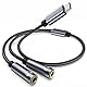 USB C Klinke Splitter Kopfhörer auf 3,5 mm Aux Splitter, 2-in-1 Audio Y Kabel Klinke 3.5 mm Splitter Kompatibel mit iPhone 16/15 Pro Max/Pro/Plus, iPad Air/Pro, Galaxy S23/S22/S21, Pixel 7/6 Pro/5