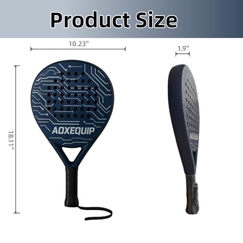Raqueta de pádel con superficie de fibra de carbono miniatura 5