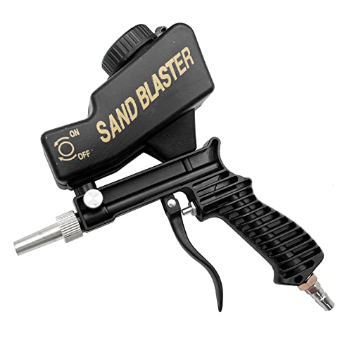 Sandblaster Sand Blaster Gun Set, Sand Blasting Spray Tool for Remove Paint, Stains, Rust & Clean Surfaces (Black)