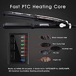 DORISILK Steam Straightener for Hair, Professional Steam Flat Iron Salon Ceramic Tourmaline Vapor Steam Ionic Straightening Iron 2 in 1 Hair Straightener and Curler Dual Voltage Adjustable Temp