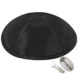 Zion Judaica Deluxe Raw Silk Kippot for Affairs or Everyday Use Single or Bulk Orders - Optional Custom Imprinting Inside for Any Affair (1PC, Black)