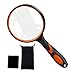 Produktbild Große Leselupe mit schwarzer Tasche für Wissenschaftsbücher, Zeitungen, Lesen, Insekten, Hobby-Beobachtung (Orange)