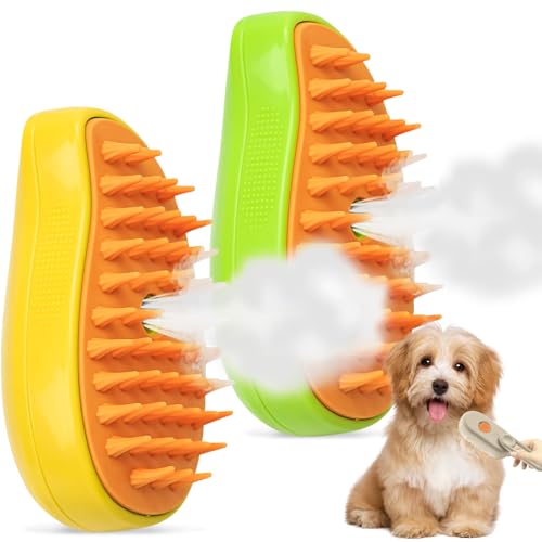 2 Piezas 3-In-1 Cepillo Vapor para Gatos, Cepillo para Gatos con Vapor, Cepillo Vapor para Gatos, Cepillo Vapor para Perros, para Perros de Pelo Largo o Corto (B-2)