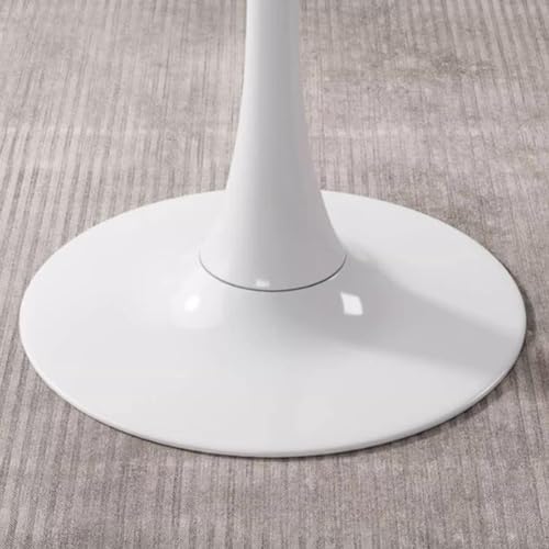 Table de cuisine ronde de 70 cm en marbre et table de dîner moderne avec base métal