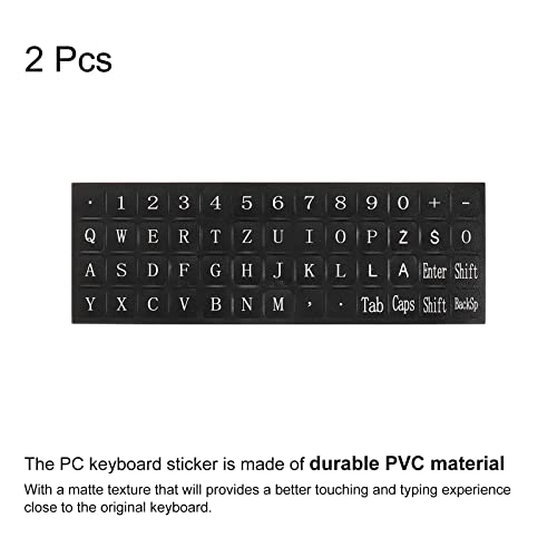 Pegatinas para teclado PC fondo negro con letras blancas miniatura 3