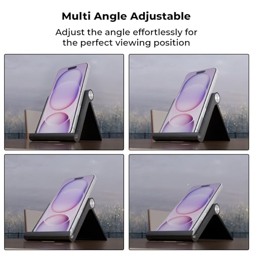 Image of Zebronics Foldable Mobile & Tablet Stand, Multi-Angle Adjustable, Supports Up to 30.48cm Devices, Lightweight & Portable Design (MTS30)