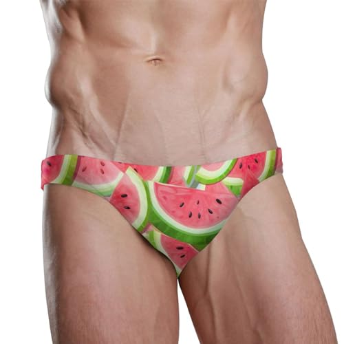 Fruit Watermelon Men's Swimwear Sexy Bikini Solid Siwmming Briefs 208532162