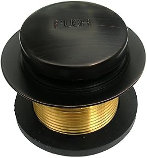 LASCO 03-4809OB Brass Bathtub Drain Strainer with Tip Toe Style Stopper and Fine