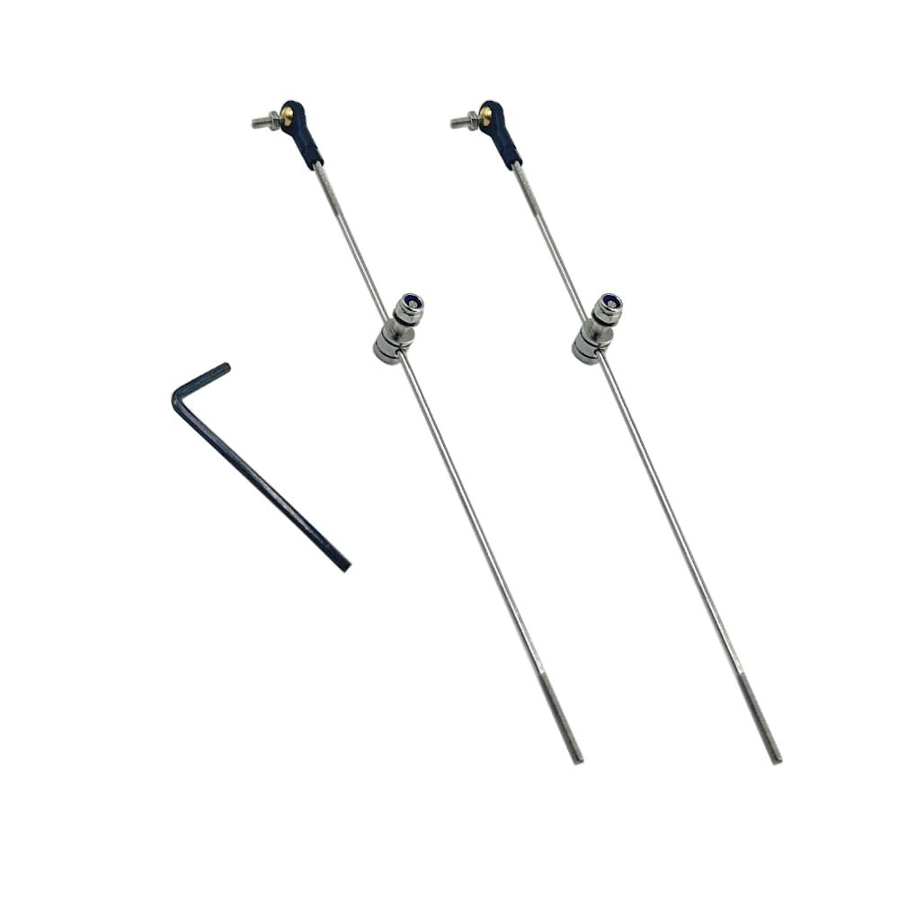 2PCS RC Boat Push Rod Kit M2 Plastic Tie Rod Ends Ball Joint with Pushrod and Pushrod Connector Linkage Stopper for RC Boat Ship Airplane DIY Model Toy Replace Parts (M2 Rod End,M2x150mm Pushrod)