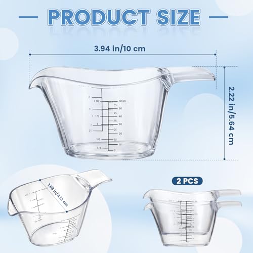 Set de 2 Vasos Medidores Pequeños 60 ml con Pico V miniatura 2