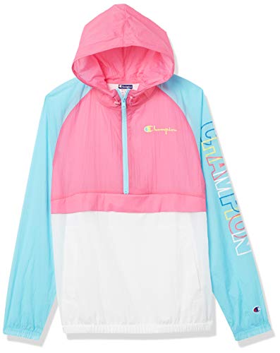 Champion LIFE Colorblock Manorak, Blue Horizon/Reef Pink/White, Medium