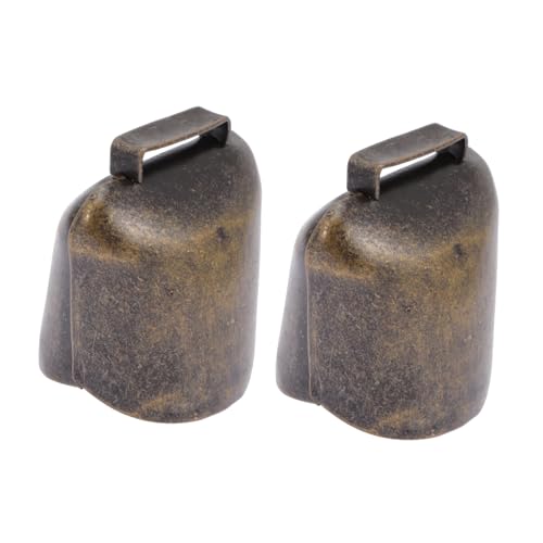 SEWACC 2 pezzi Campane per Bestiame in Ferro Zincato Campanelli da Pascolo per Mucche Suono Nitido Anti-smarrimento Design Retro Leggero e Portatile Decorazione Campanelle Animali