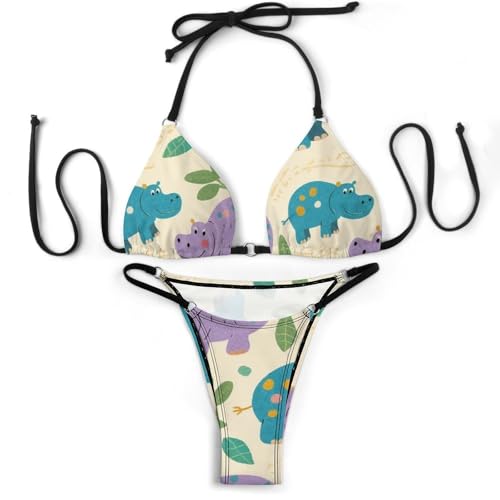 Women's Girls Two Pieces Bikini Sets Bandage Tankini3