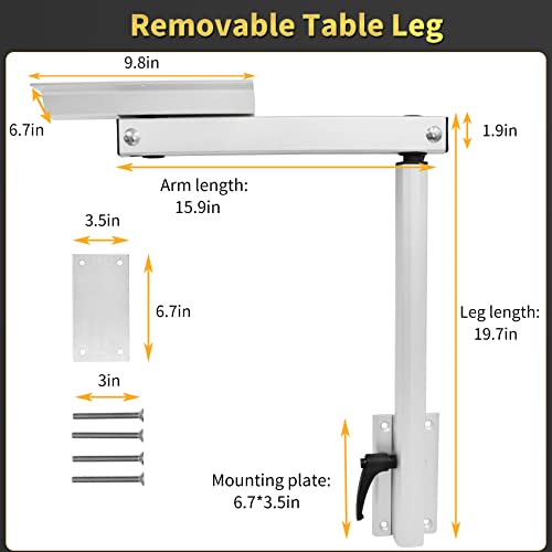 Removable Table Leg Rv Accessories, 360 Degree Rotation Aluminum Alloy Laptop Table Leg, Height Adjustable Table Leg Bracket For Rv Caravan Motorhome Yachts, Easy To Install #TOP2