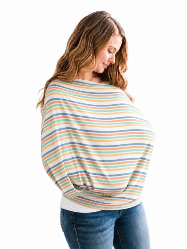Image of Copper Pearl Nursing Cover for Breastfeeding - Multi-Use Baby Car Seat Canopy, Stroller Shade & Breast Feeding Wrap for Women, Stretchy Breathable Carseat Shawl for Boy or Girl, Retro