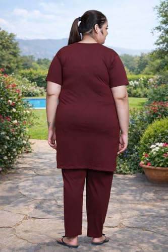 Image of RYSH Women's Printed Cotton Plus Size Longline T-Shirt with Pockets | Cotton fabric - soft longline T-shirt with easy plus-size fit