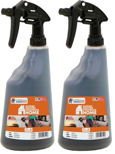 Apaga fuegos ECOFIRE de 1 litro para baterías de litio y cocina doméstica, 2 unidades