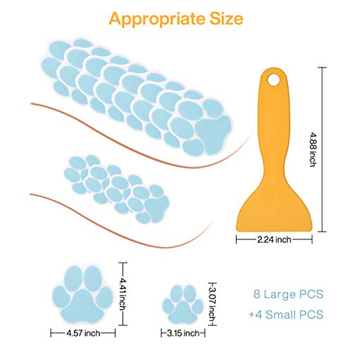 24 Pcs Waterproof Non-Slip Dog Footprint Stickers With Scraper For Bathtub Tub Stairs Kitchen Shower Room Treads Bathroom Floor Appliques,Self-Adhesive Anti-Slip Decals Sticker Pack(Dog Paw-Blue) #TOP1