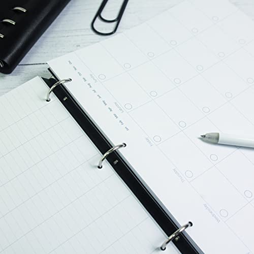 Filofax Clipbook Refill, A4 Size, Undated Monthly Planner, 11.69" X 8.27", White Paper, Refill (B346001) #TOP3