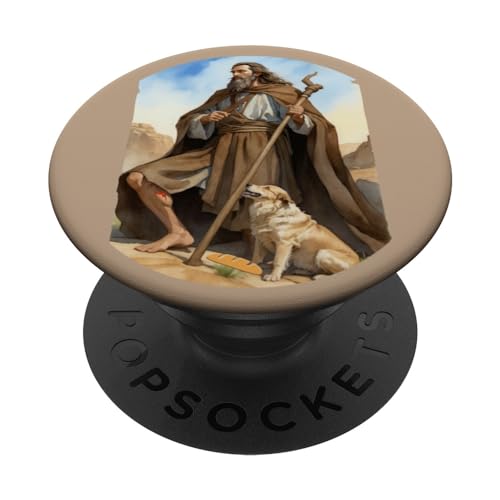 St Roch, Patron saint of dogs, Roche, lucky PopSockets Swappable PopGrip, Black