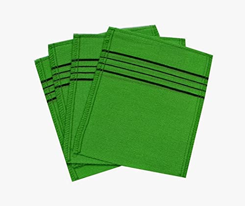 Korean-Exfoliating-Bath-Washcloth-4-pcs-Green-by-TeChef-Home
