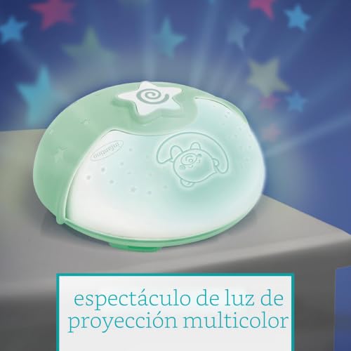 Miniatura 5 de Infantino Luz Calmante Y Proyector, Luz Nocturna Con Clip Para Cuna Con Diseño Grow-With-Me, Proyector De Noche Estrellada Y Luz De Mesa Con Melodías Y Sensores De Sonido Incorporados, Salvia