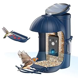 Casa de pájaros inteligente con cámara, comedero p...: CÁMARA INTELIGENTE: Cámara de alta calidad en la pajarera para fotos y videos detallados de visitantes emplumados TECNOLOGÍA AI: La detección avanzada de aves de IA permite la identificación automática de diferentes especies de aves Capacidad de memo...