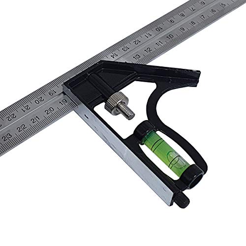 Esquadro Combinado com Nível Régua 300mm Inox com Riscador