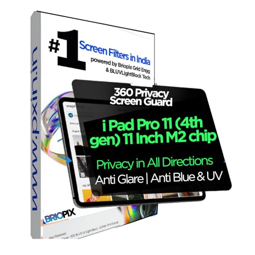 Image of PxIn Tablet Privacy Screen Guard compatible with i Pad Pro 11 (4th gen) 11 Inch M2 chip | No.1 |Anti Glare | Anti Blue Light | Anti UV | 4 Way Privacy Filter | 360 Privacy | Eye Protect