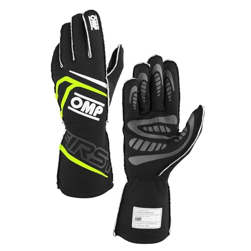 Guantes de carreras OMP IB0-0776-B01-178-L con costuras reforzadas y ajuste ergonómico