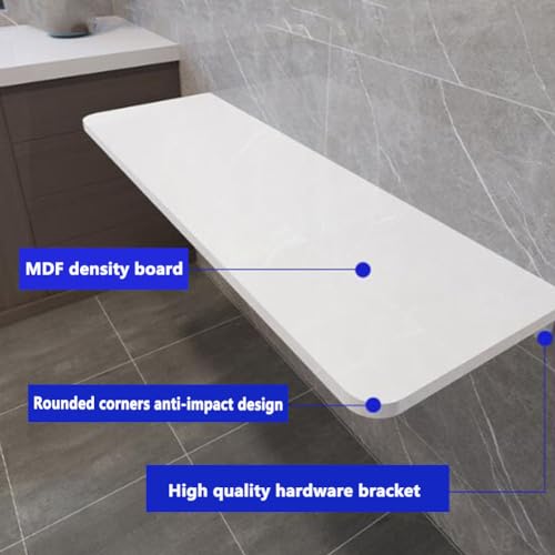 Bureau mural pliable flottant et table pliable compacte pour étude et cuisine - 6