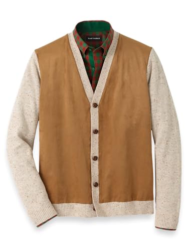 Paul Fredrick Men's Donegal Button Front Cardigan Sweater - Main Image