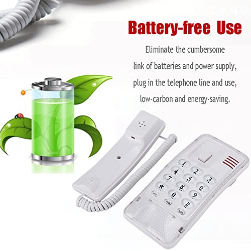 Teléfono de pared retro con funciones básicas blanco miniatura 5
