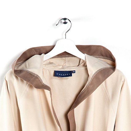 Caleffi albornoz con capucha Tecno microfibra, natural