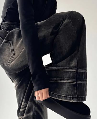 Y2k Baggy Jeans for Women Men Low Rise Straight Leg Denim Sweatpants Vintage Goth Clothes4